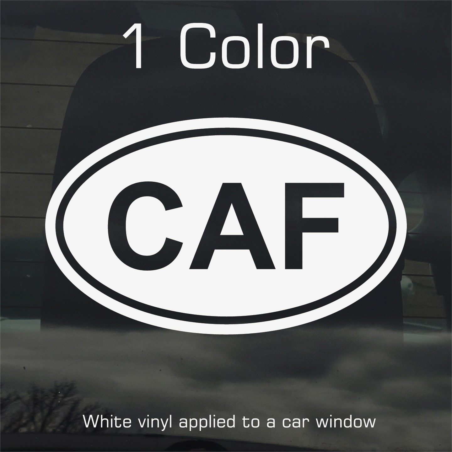 Central African Republic CAF Oval Country Code Vinyl Decal Sticker