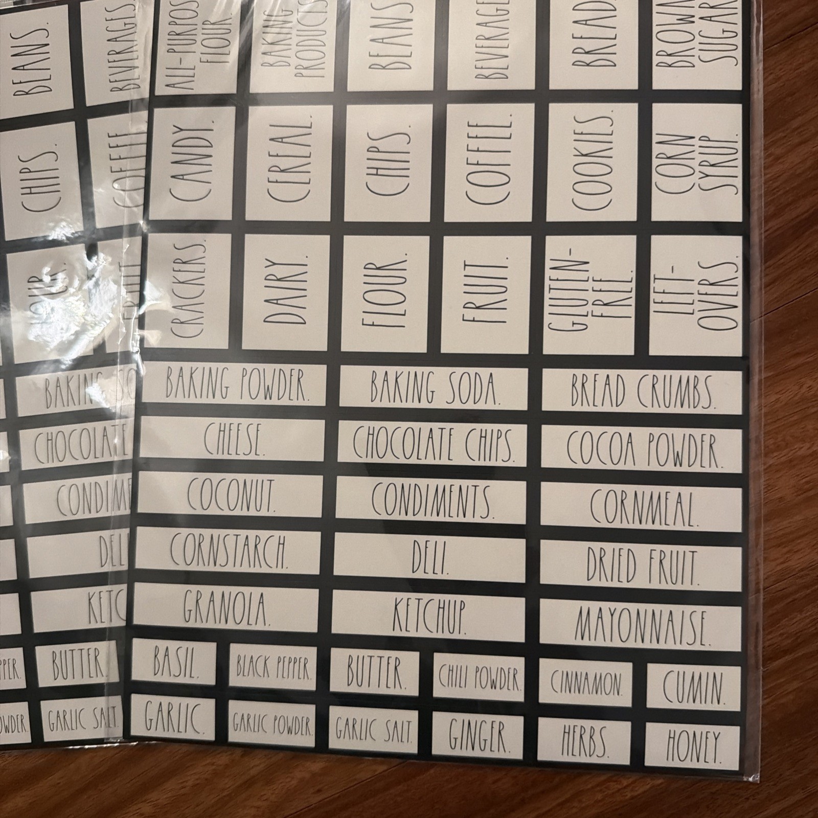 Sealed Rae Dunn 180 Self-Adhesive Organizing Labels White/Black Kitchen 3 Sets