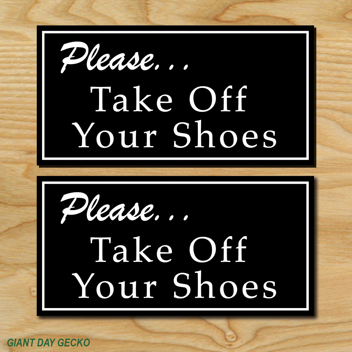 (2) TWO Please Take Your Shoes Off Home Business Tienda Decal Sticker Car New
