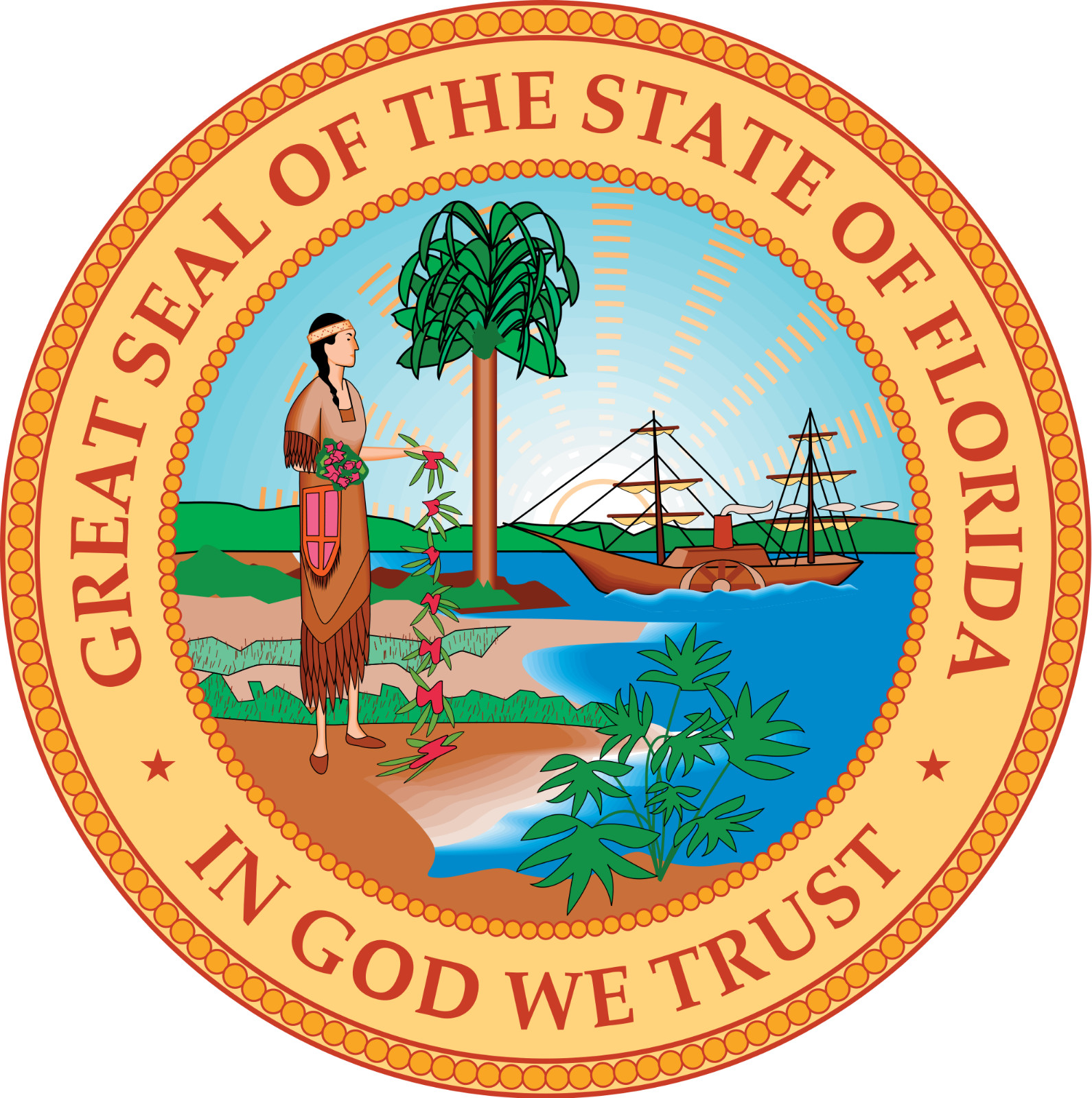 Florida state seal sticker weatherproof bumper vinyl decal