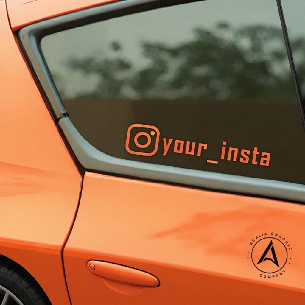 Personalized Instagram Sticker Vinyl Decal (x2) Car Window IG Username Drift JDM