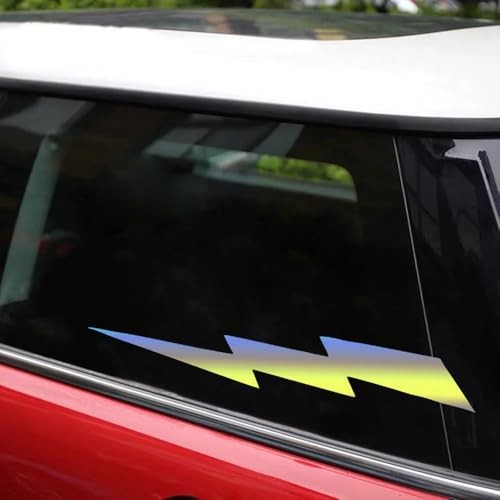 1 Pair Lightning Bolt Decal Vinyl Sticker – 1.57"x7.87", Auto Holographic