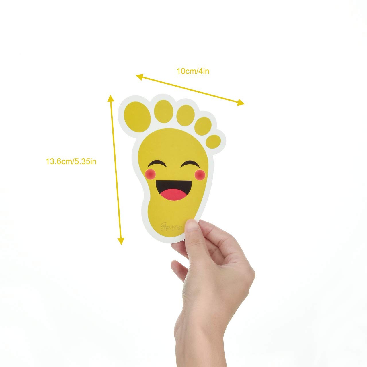 Yellow Cartoon Footprint Stickers (20 Pairs) – Waterproof PVC Material, -Adhe…