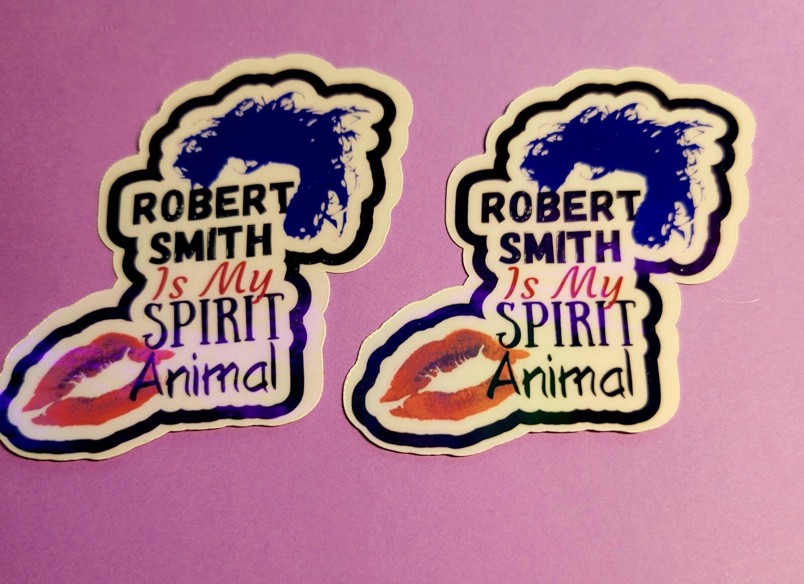 Holographic Robert Smith Is My Spirit Animal 2 Pack Vinyl Stickers Free Shipping
