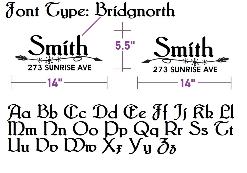 SET OF 2 CUSTOM PERSONALIZED VINYL MAILBOX NUMBERS NAME DECAL, (Model 24)