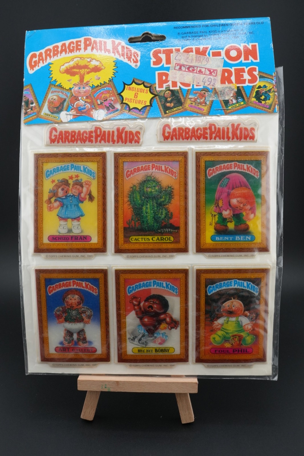 Vintage Garbage Pail Kids Stick On Name Tags Sticker Set Art GPK 1986 Set of 11