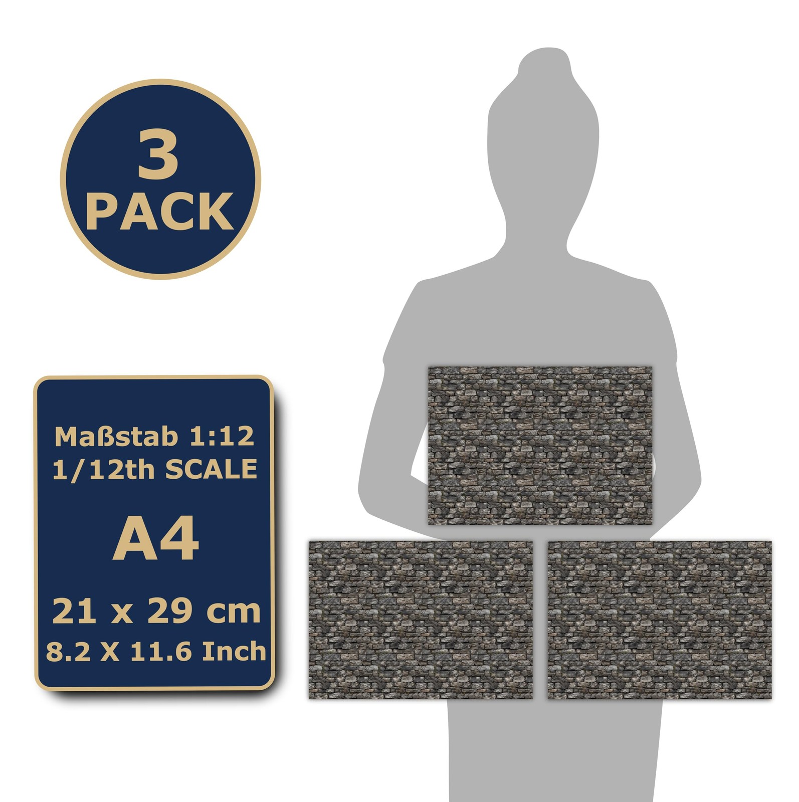 Miniature Self-Adhesive Toy Bricks for Dollhouse Customization – 3 Sheets