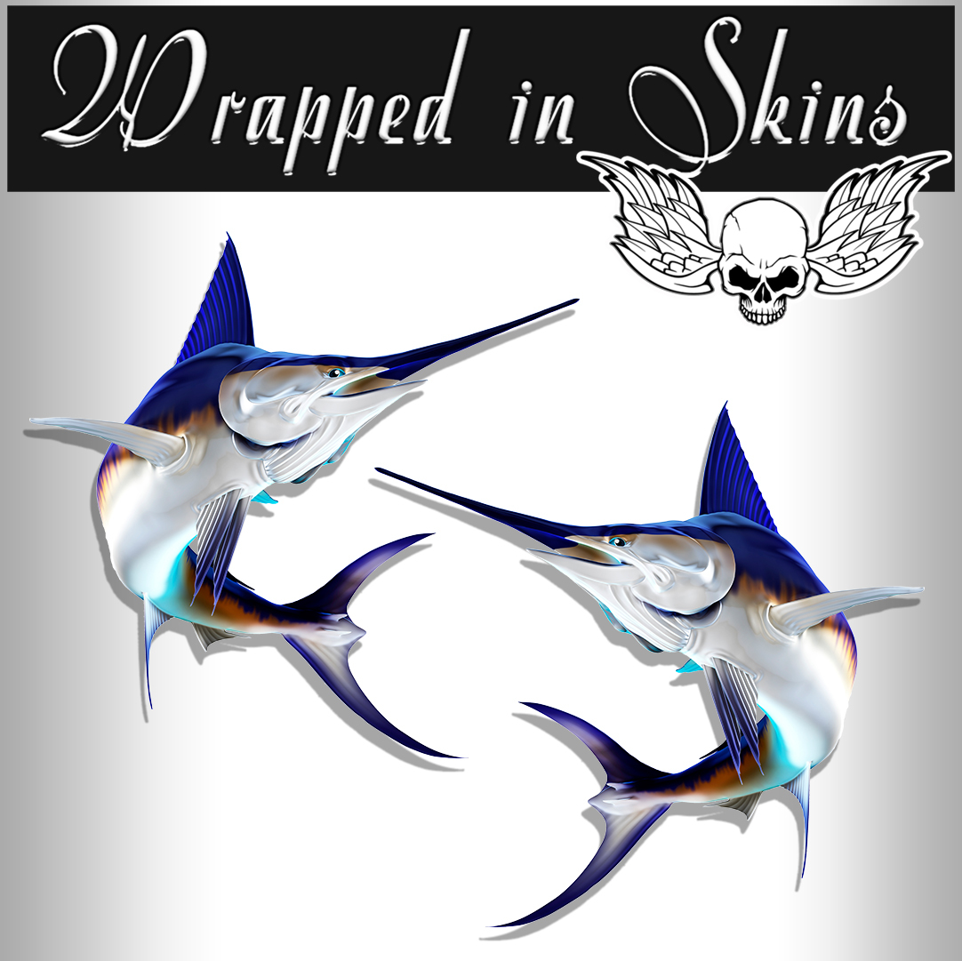 Swordfish Decals Fish Stickers Tackle Box RV Truck Trailer Camping AFP-0076