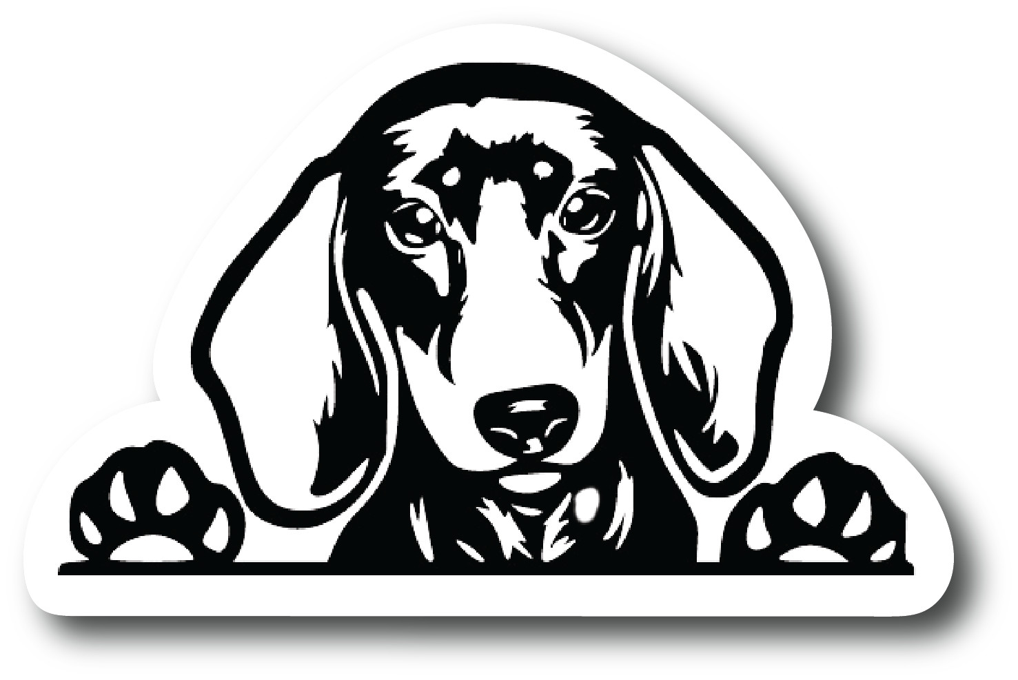 Adorable Dachshund Face 4.5 inch Decal – Sticker Graphic – Auto, Wall – PS762