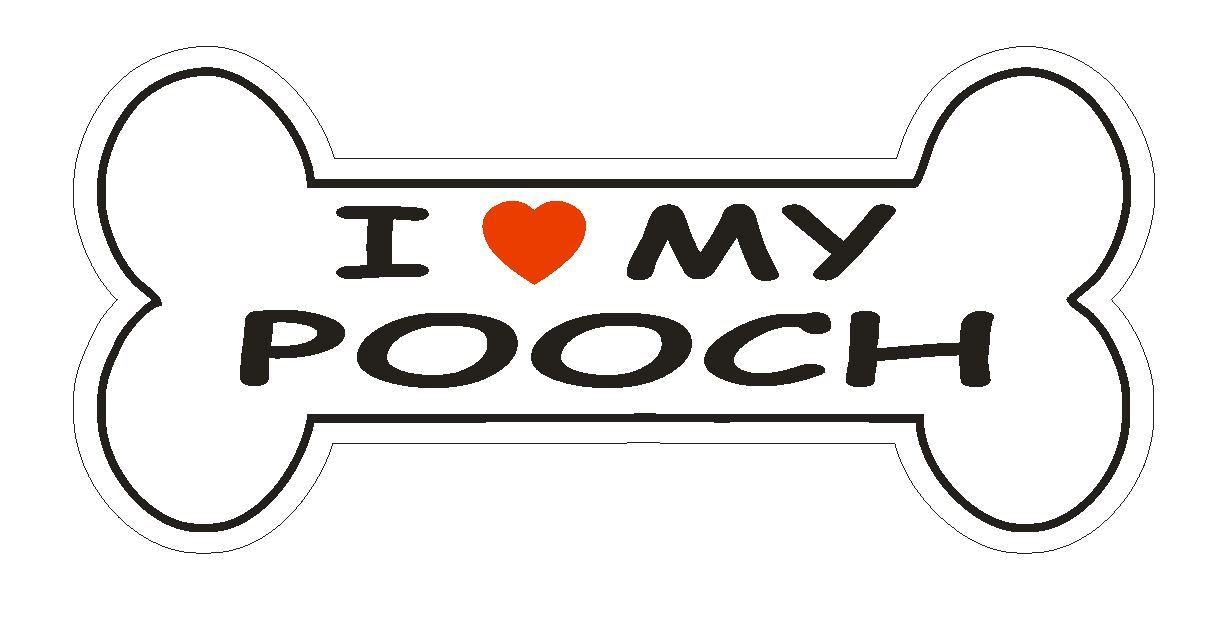 Love My Pooch Bumper Sticker or Helmet Sticker D1103 Dog Bone Pet Lover