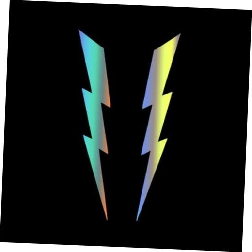 1 Pair Lightning Bolt Decal Vinyl Sticker – 1.57"x7.87", Auto Holographic