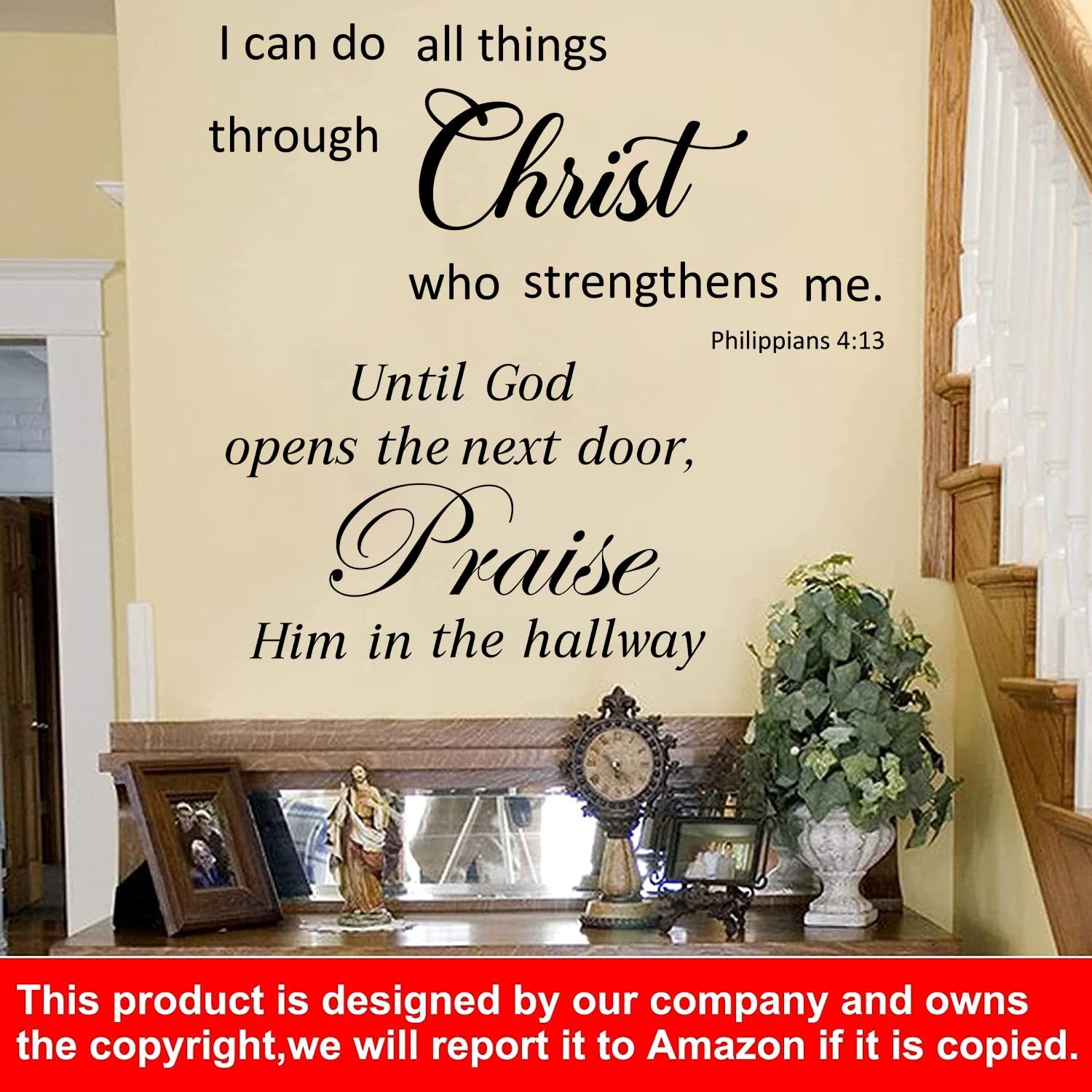 2 Sets Bible Verse Wall Decals – Vinyl Inspirational Quotes & Positive…