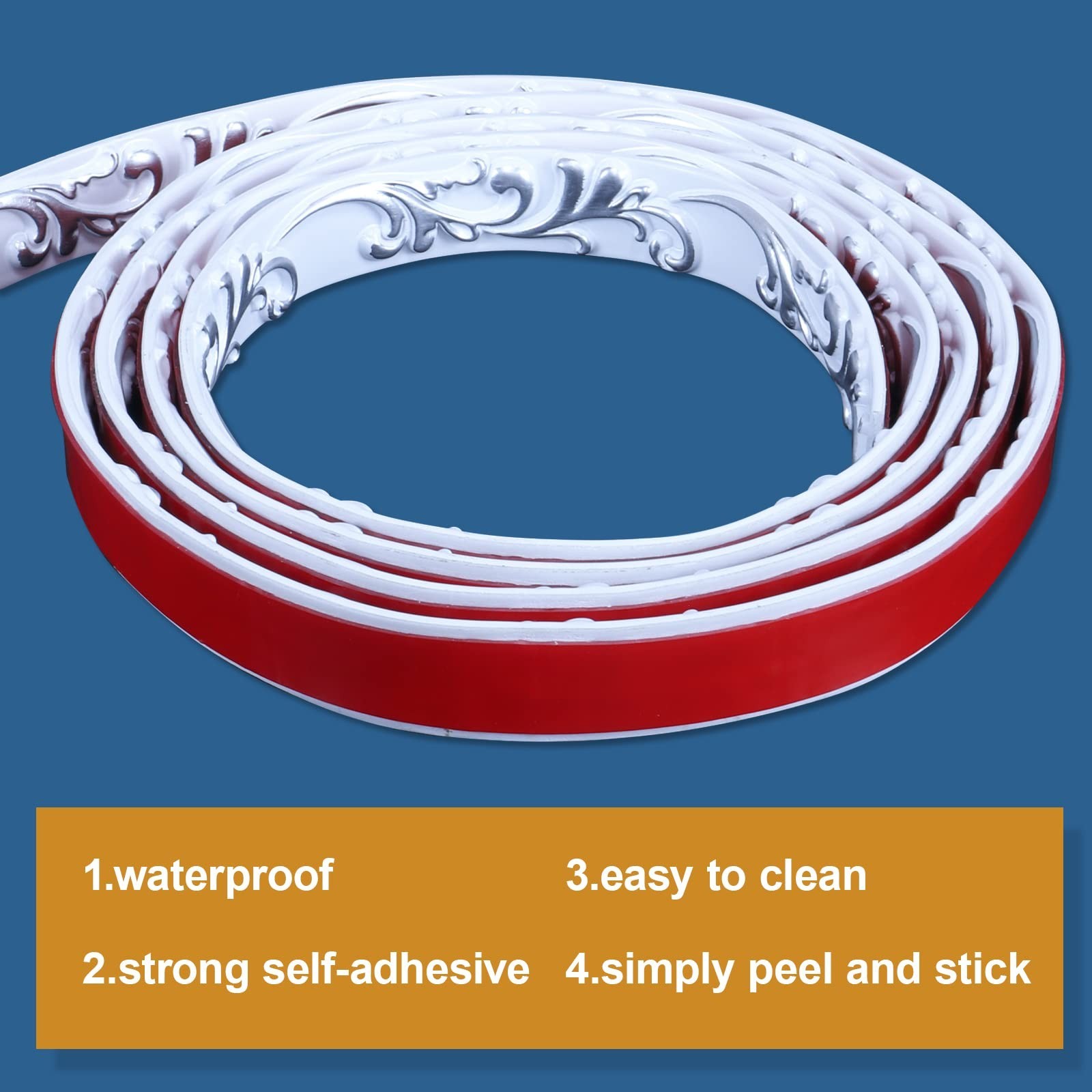 Flexible Molding Trim Wall Trim Self Adhesive, Peel and Stick Mirror Frame Bo…