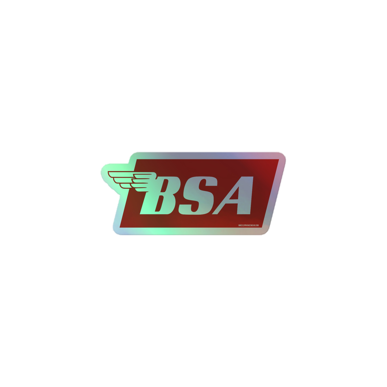 BSA Red Block Logo Holographic Moto Stickers vintage mx motocross