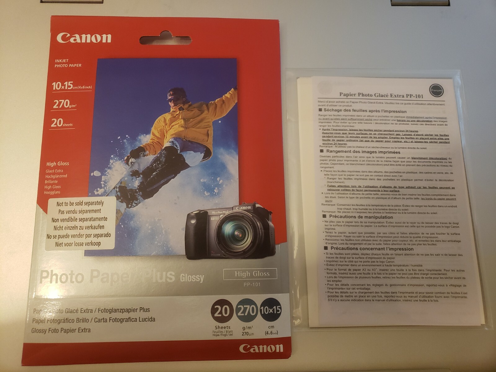 Canon Inkjet Photo Paper Plus High Gloss PP101 4×6 inches 20 sheets +3 bonus