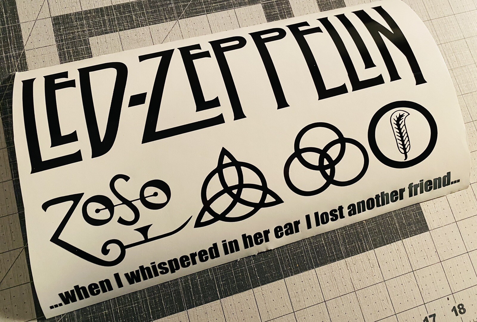Vinyl Decal for Window – Led-Zeppelin Logo with Symbols