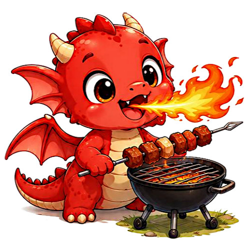 Cute Fantasy Baby Dragons, 25pc Set, Die Cut, Heavy Duty Vinyl, 1.5" x 1.5"