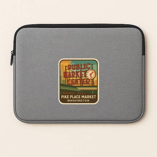 Pike Place Market Washington Iron On Heat Transfer Vinyl HTV Die-Cut Symbolic