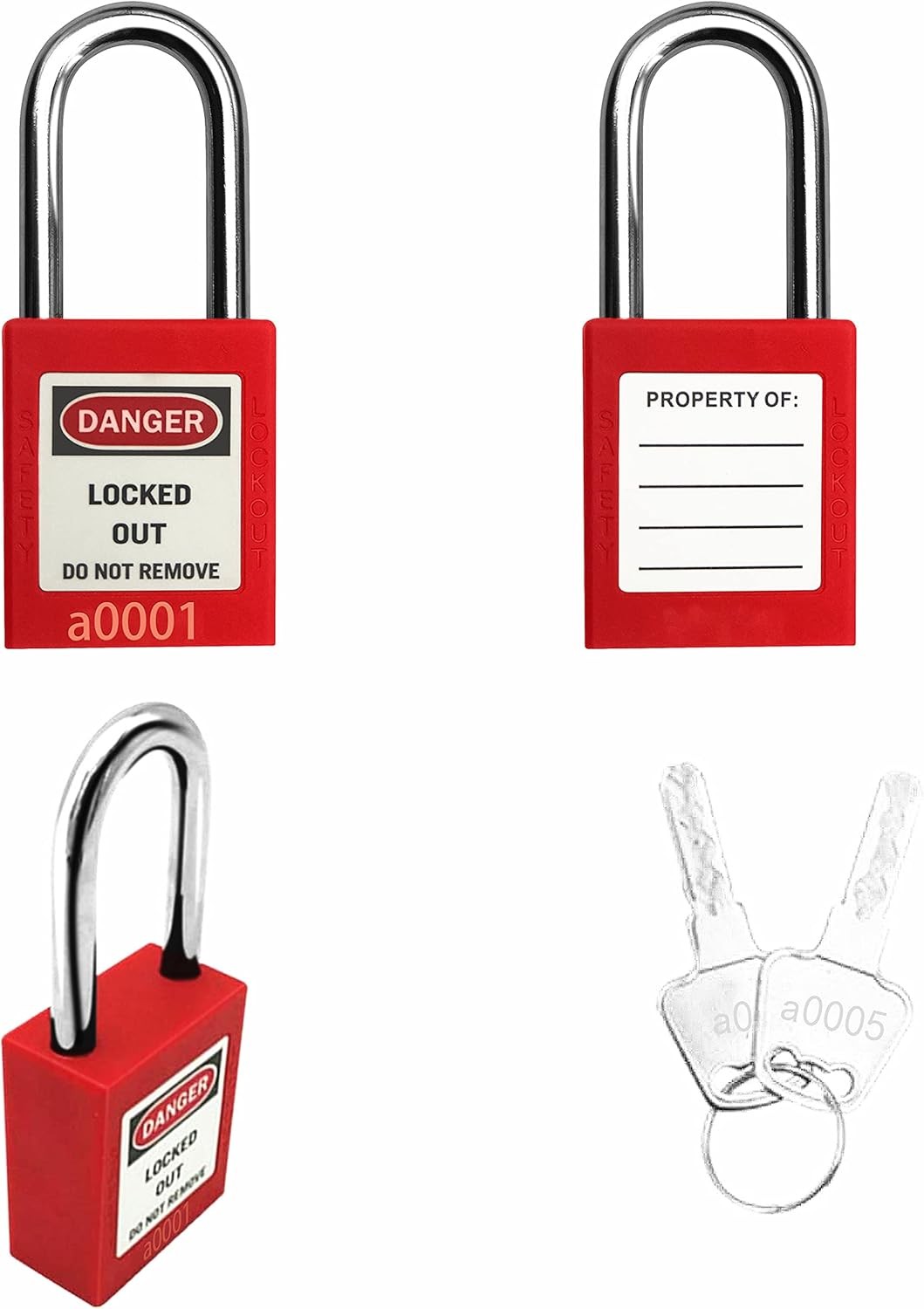 Lockout Tagout Lock 5pcs Set Loto Product Safe Padlocks for Lock Out Tag Out Sta