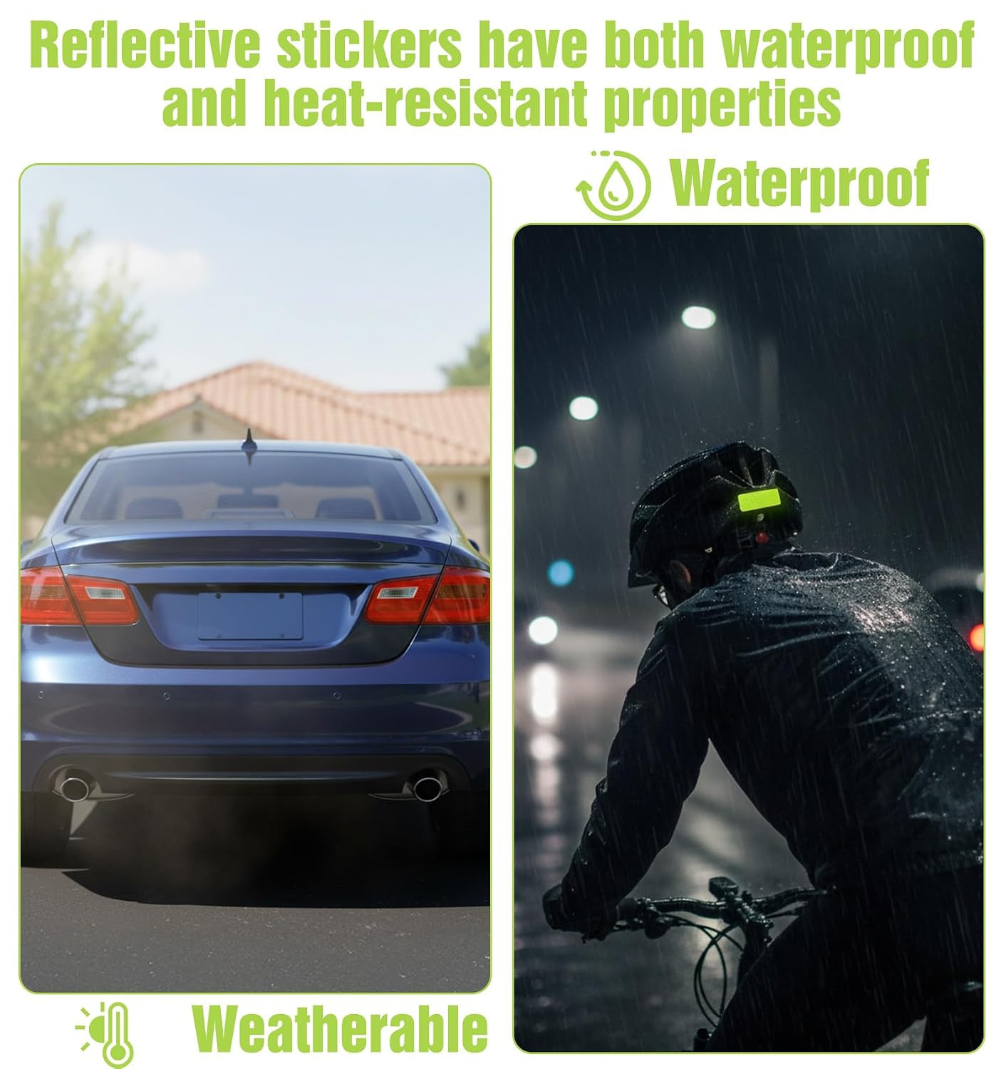 100 Pcs Reflective Stickers Outdoor Waterproof, Self-Adhesive Stick on | Reflect