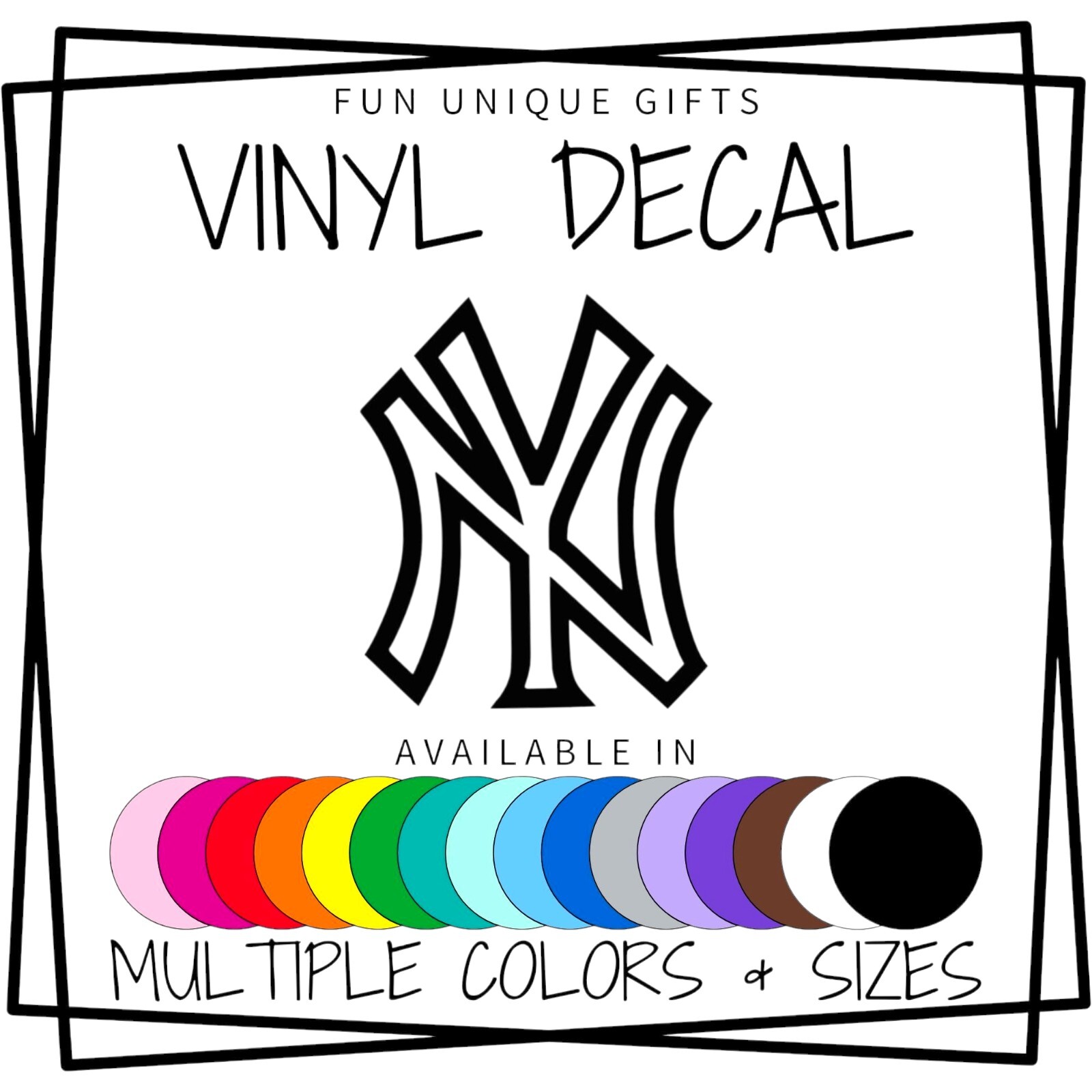 NY Yankees Vinyl Decal Sticker -Multiple Colors & Sizes- FREE SHIPPING