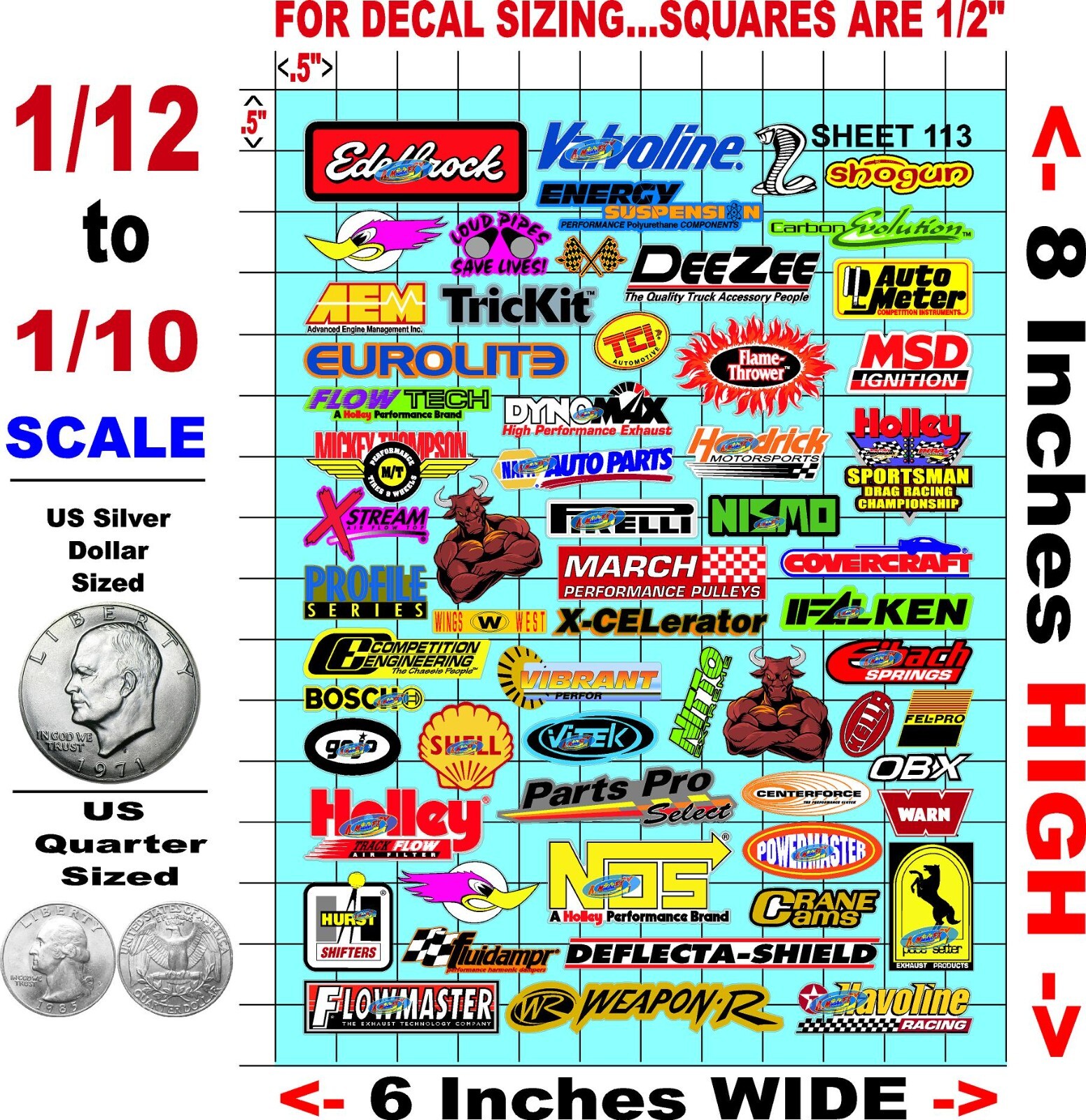 Clear Matte Vinyl Sticker Sheet 113-R/C MODEL Decal fits 1/10-1/16 ScaleTRAXXAS