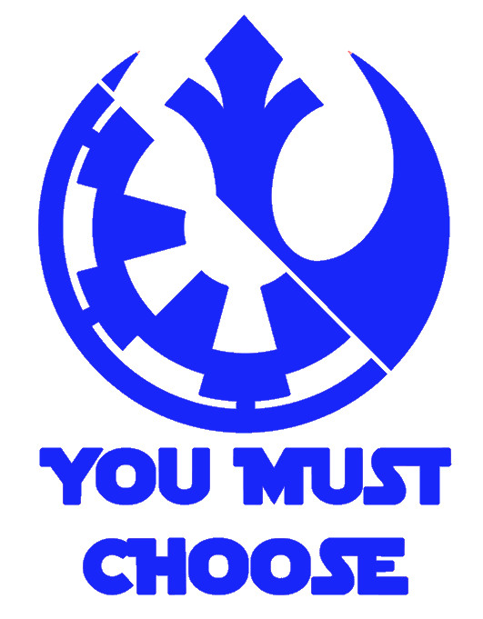 YOU MUST CHOOSE, STAR WARS, EMPIRE / REBEL, DARK /LIGHT, Decal Stickers for Cars