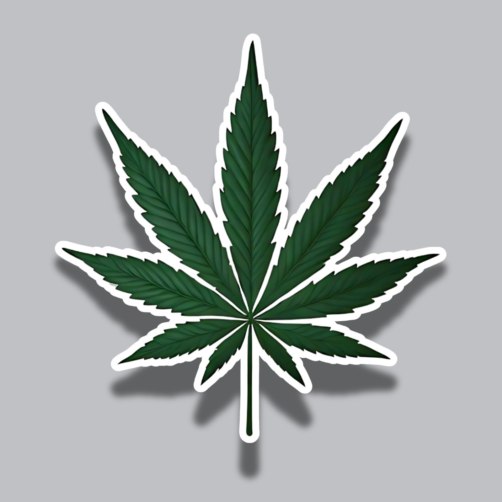 Cannabis Leaf Weed Simple Green Hemp Relaxation 3" Vinyl Sticker
