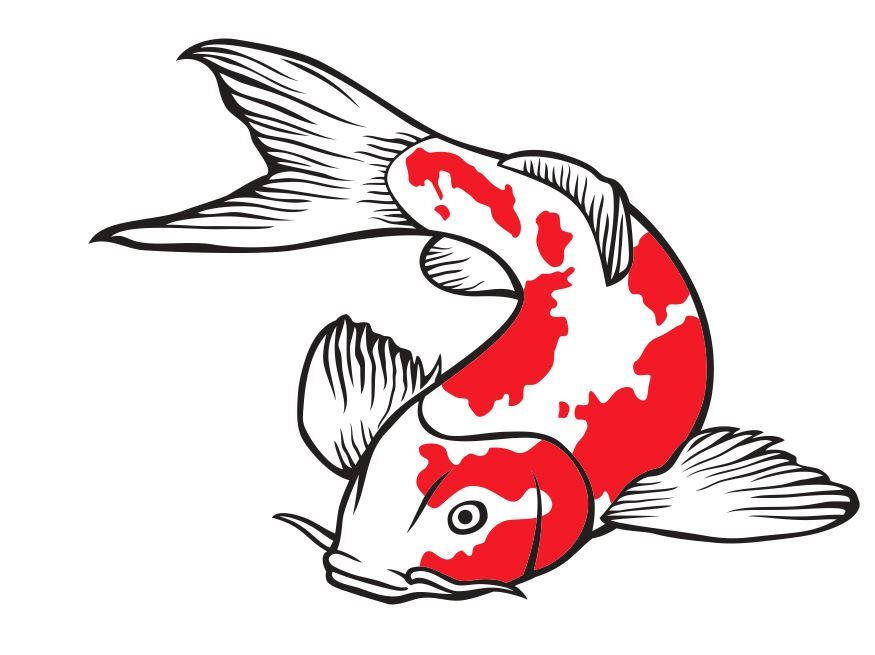 Japanese Chinese Koi Carp Fish Sticker Stickers A449