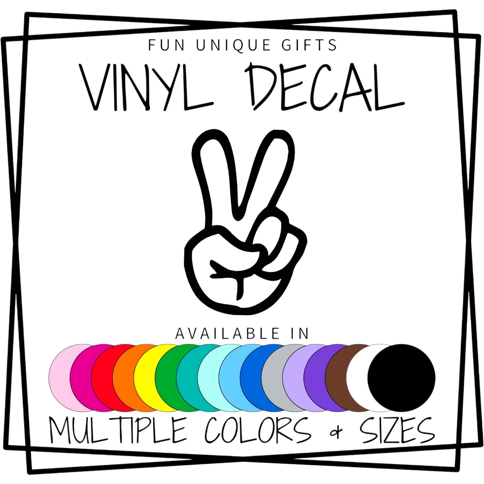 Peace Sign Vinyl Decal Sticker, Multiple Colors Available. FREE SHIPPING!