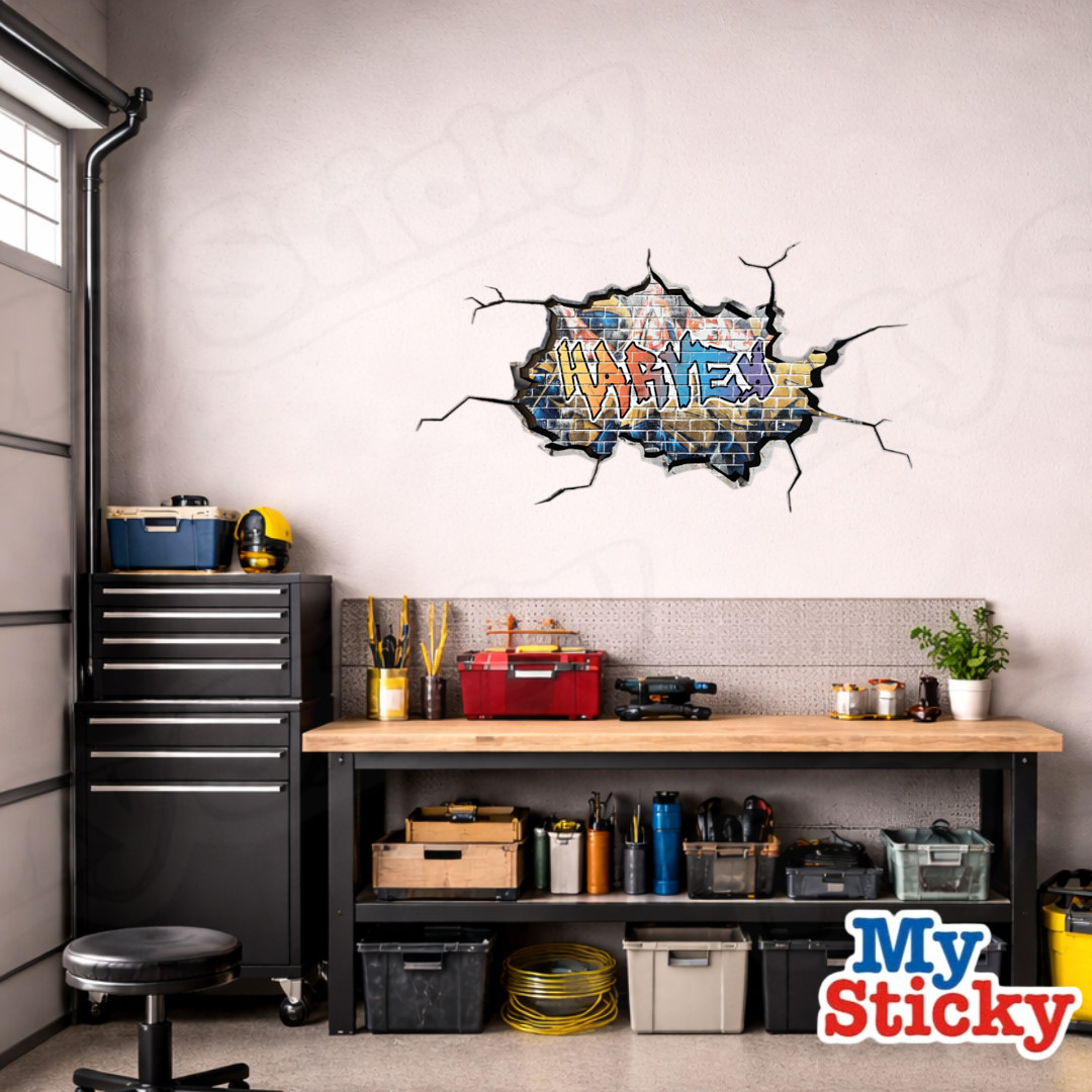Personalized 3D Graffiti Name Custom Vinyl Wall Sticker DIY Room Decor Kids