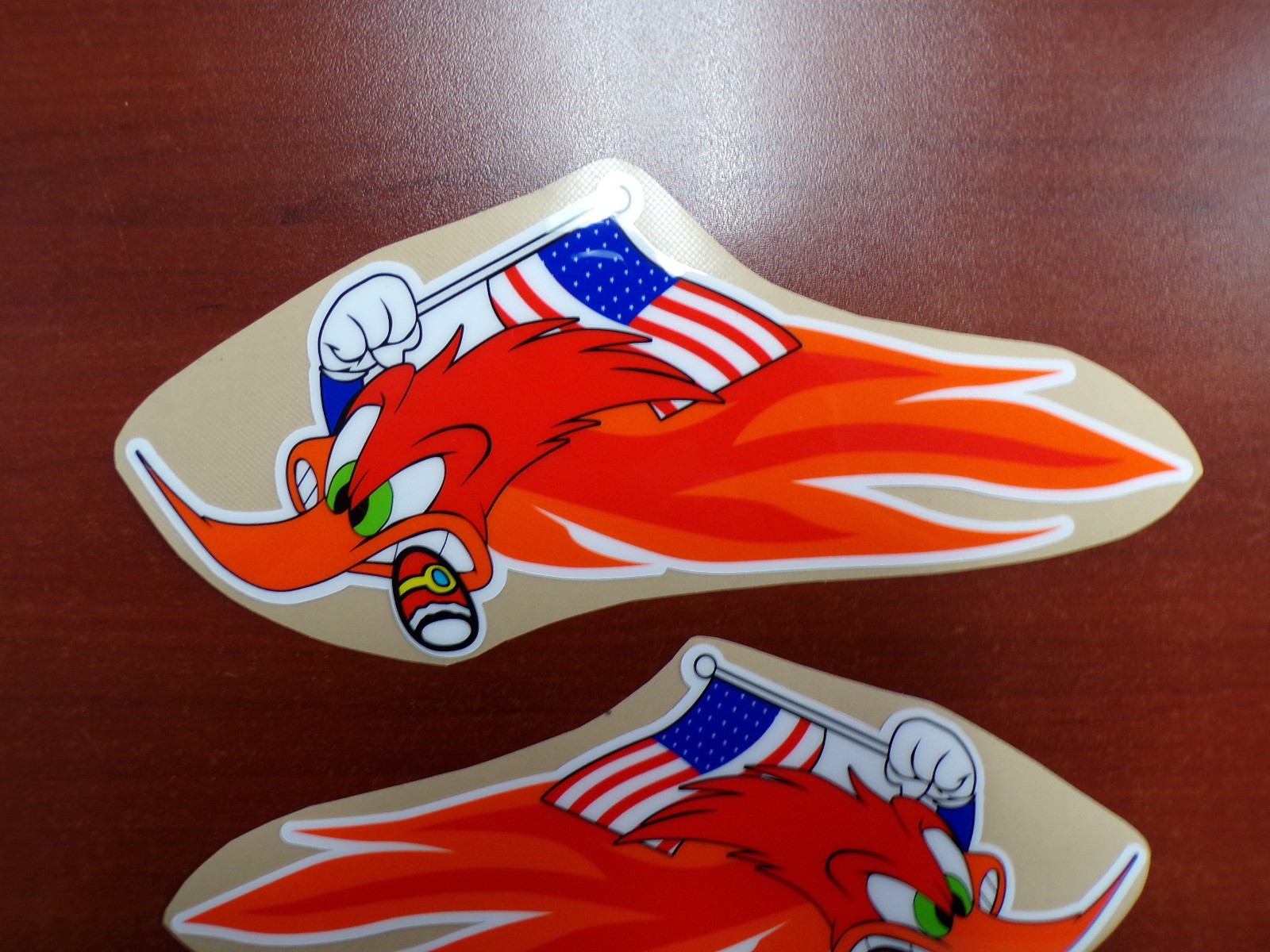 HONDA OLD SCHOOL USA MADE FLAG CORRECT WOODY WOODPECKER GRAPHIC STICKER CIGAR