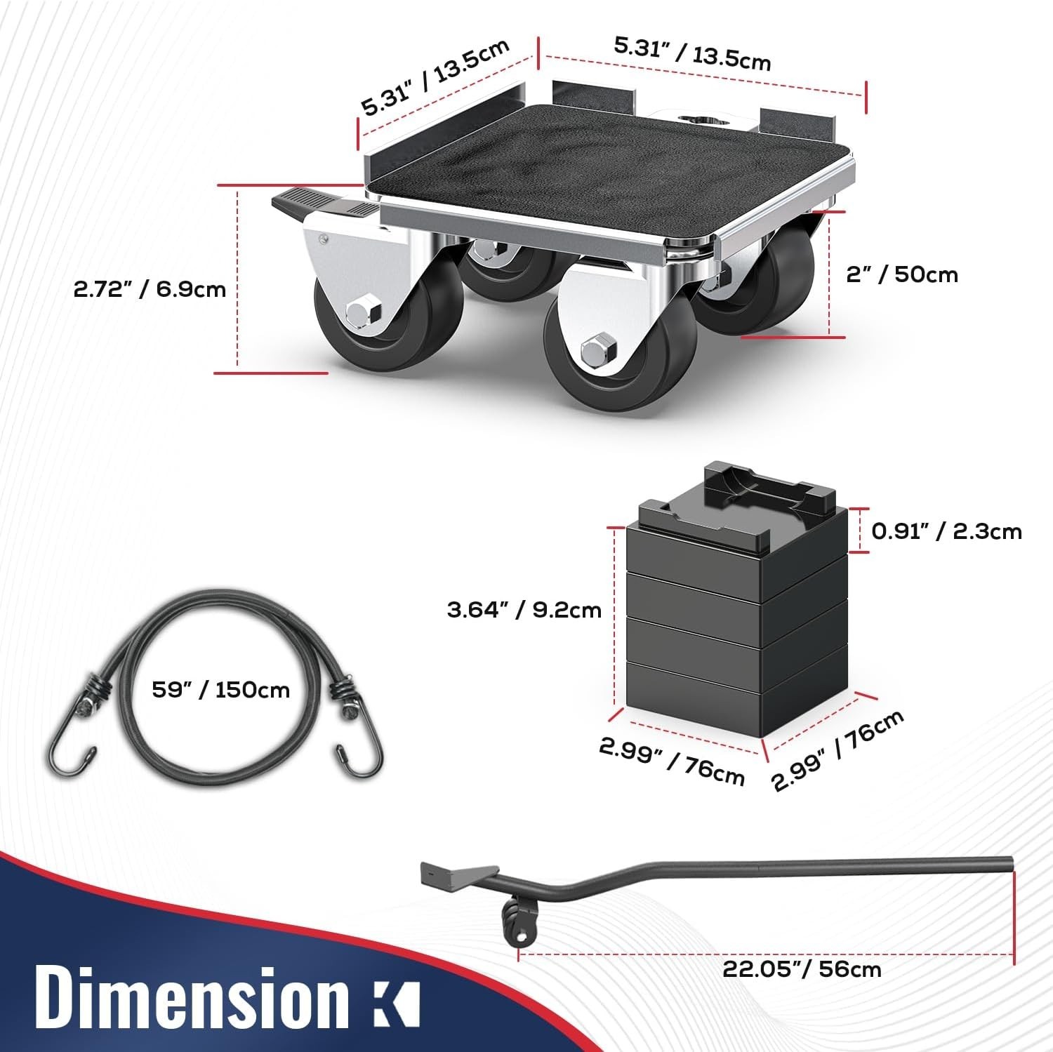 Furniture Moving Dolly with Reinforced Steel Panel Heavy Duty,360°Swivel & Top B