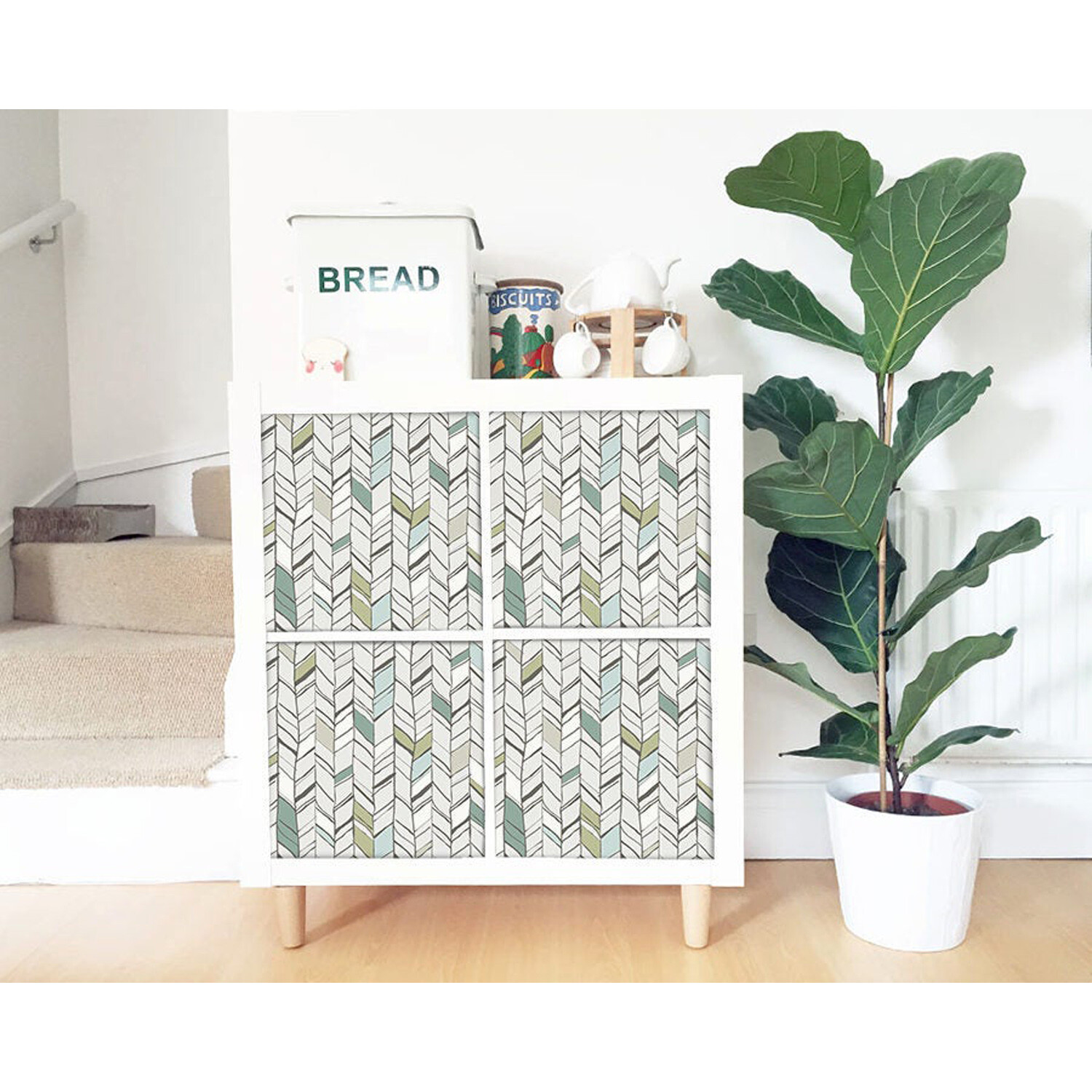 Decals for IKEA Kallax Expedit Herringbone Pattern Sticker Hack Removable