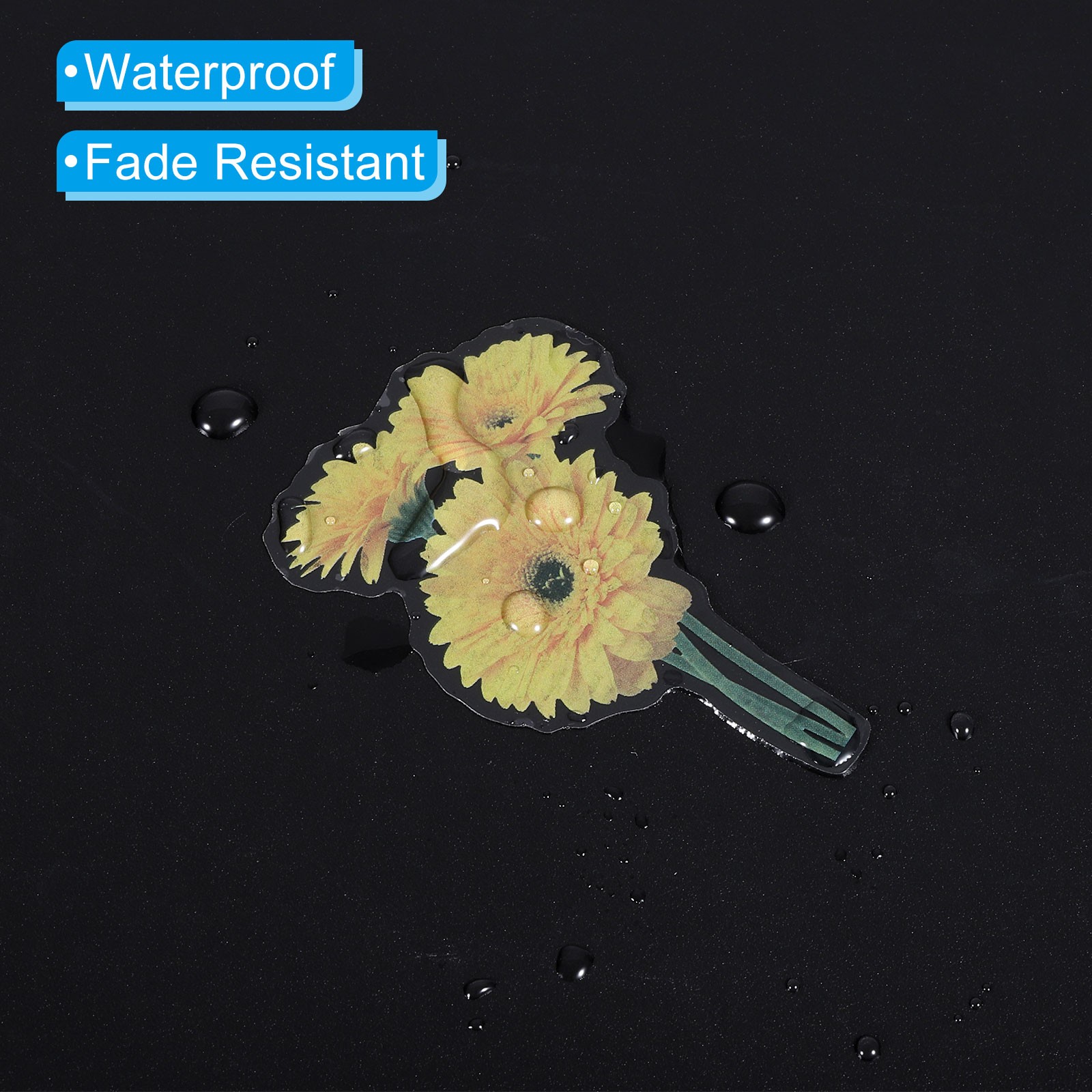 40 Sheet Clear White Daisies Flower PET Sticker Waterproof Flower Decal White