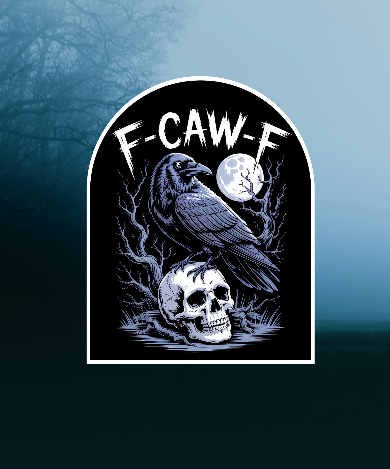 Funny, Sarcastic Halloween 3” “F-Caw-F” Crow Sticker For Tumbler, Laptop