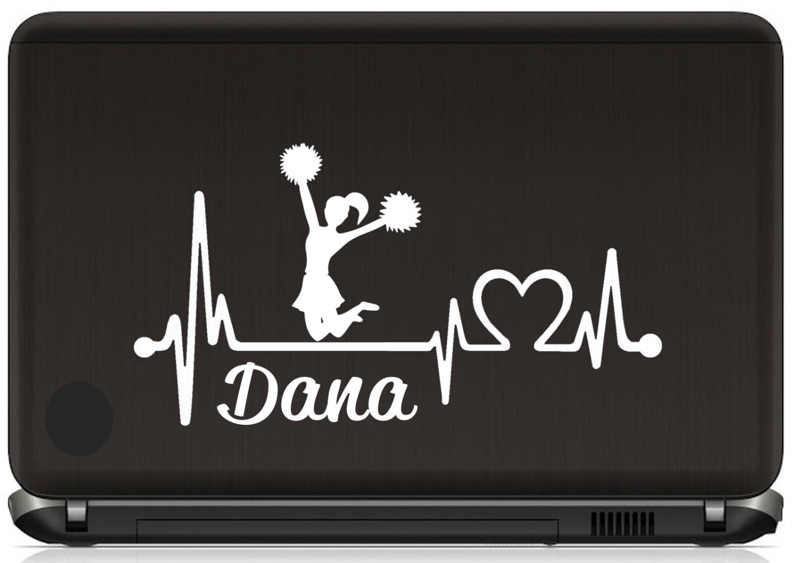 Personalized Girls Cheerleader Cheer Heartbeat Lifeline Decal Car Window BG2007