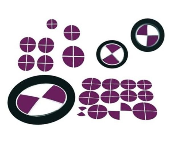 Gloss Green Orange Red Blue Pink Silver Yellow Stickers – Compatible Purple