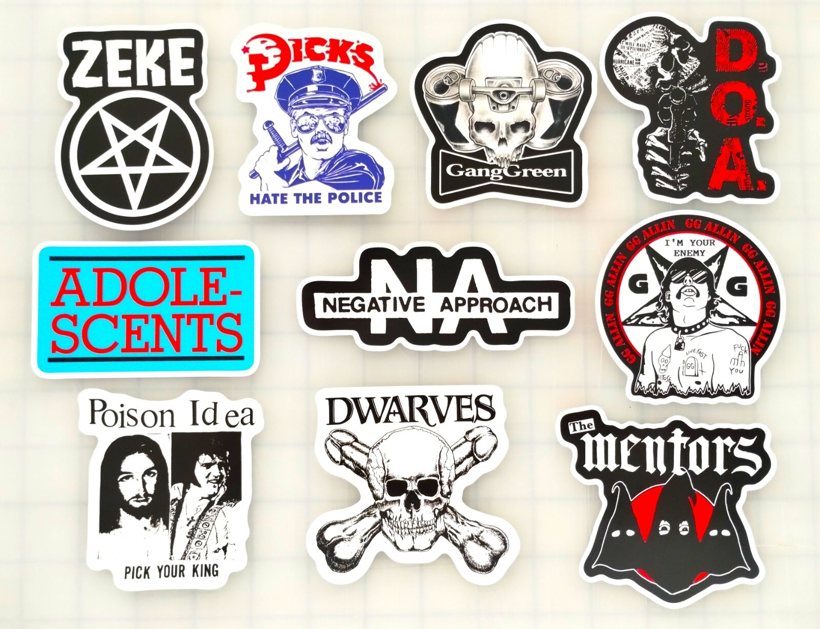 Punk Vinyl Sticker Lot (10 Stickers) Set 7