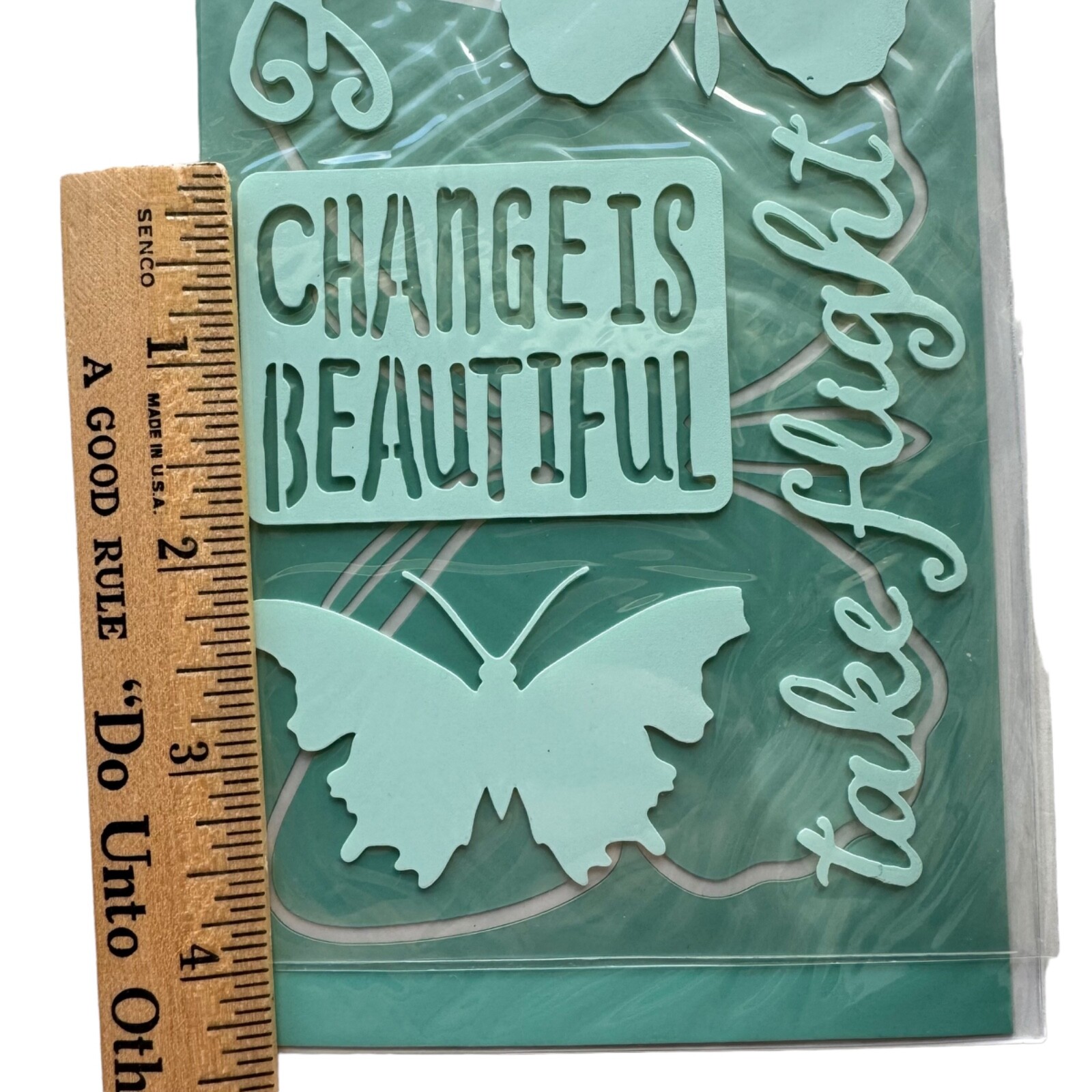 Recollections STENCILS 2 Sheet Sets Butterfly Leaf Nature Phrases Words Crafts
