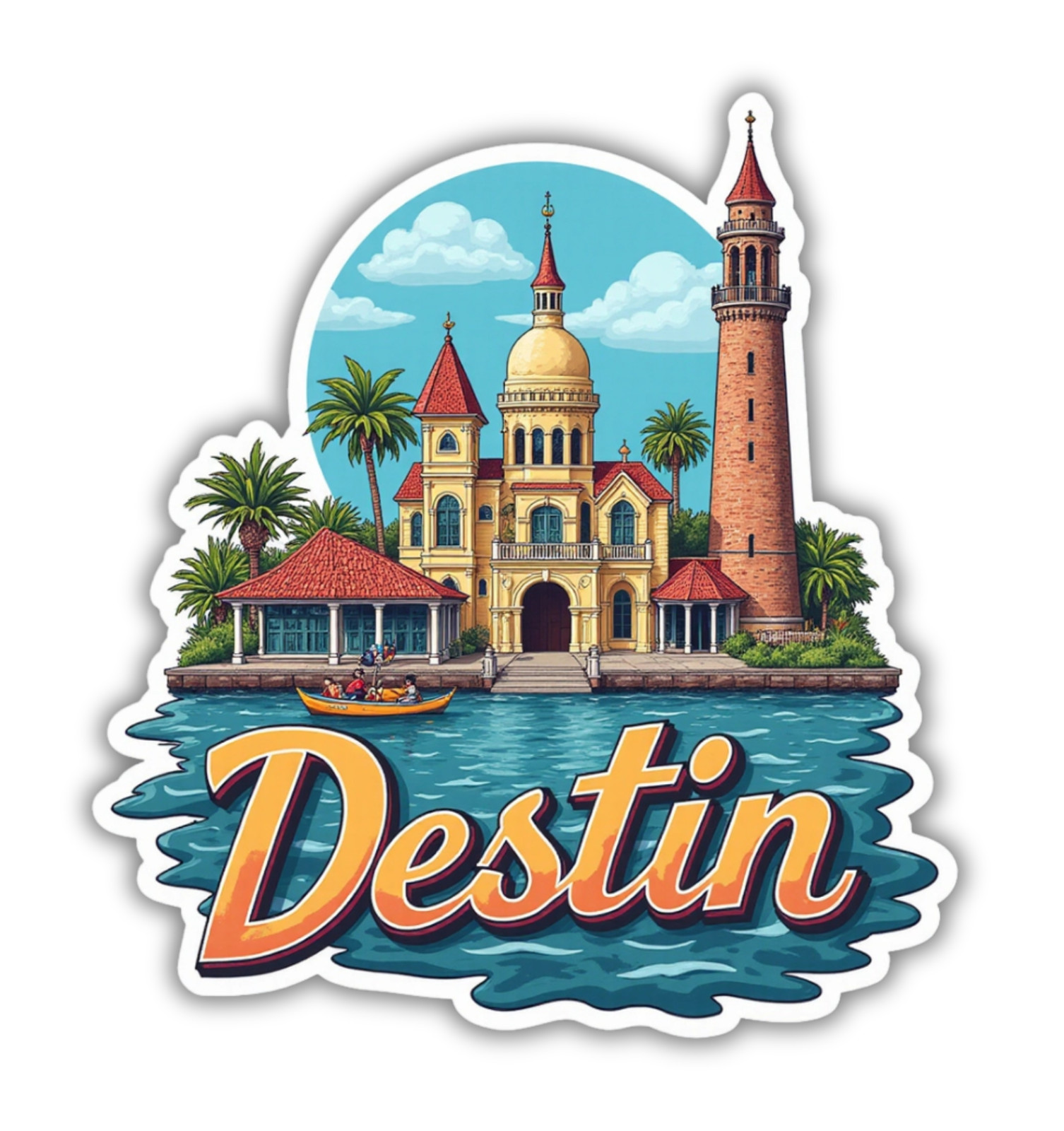 Destin Florida Fridge Magnet or Laptop Sticker