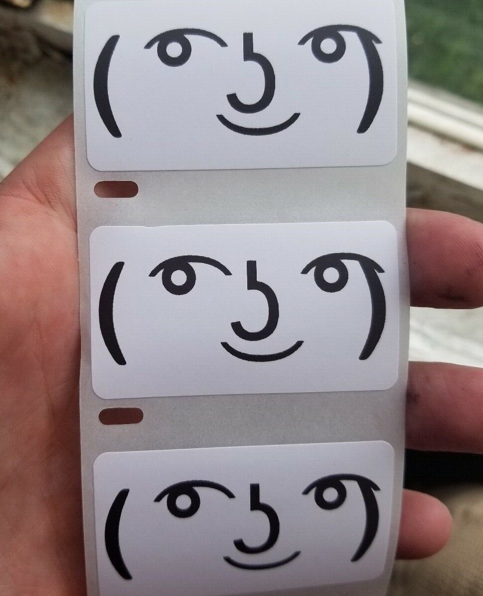 LENNY FACE EMOJI GUY MEME ( ͡° ͜ʖ ͡°) Stickers 25-1000 Pack Gag prank meme decal