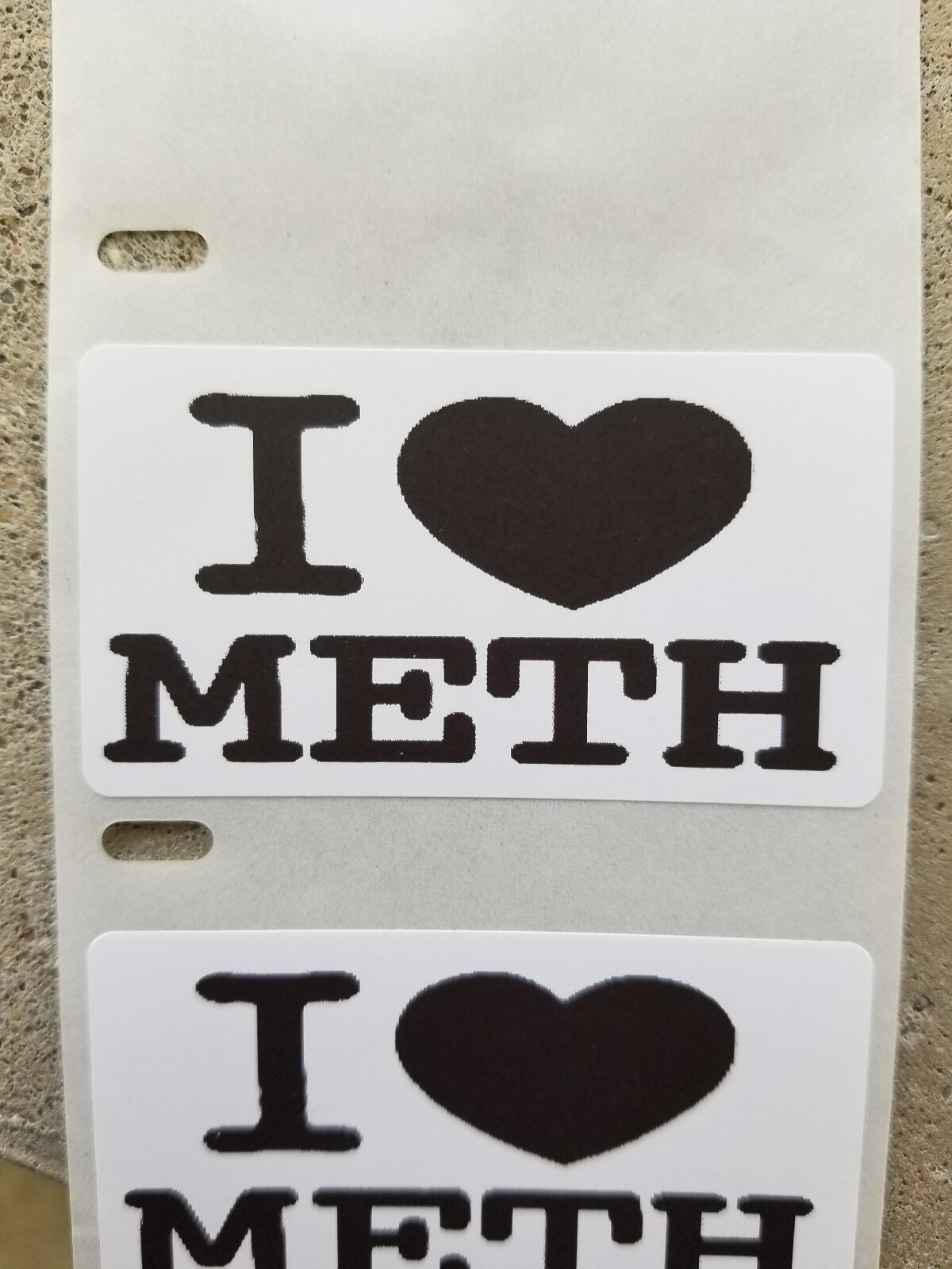I LOVE METH gag Stickers 25-500 Pack gag sticker anti drugs joke decal hard hat