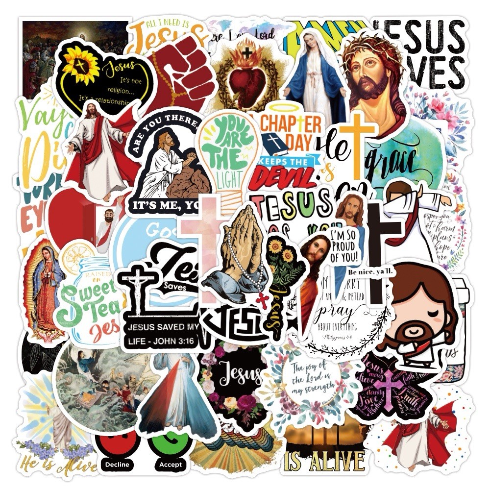 20 Random Jesus Christianity Stickers Faith Decals Laptop Hydro Free Shipping