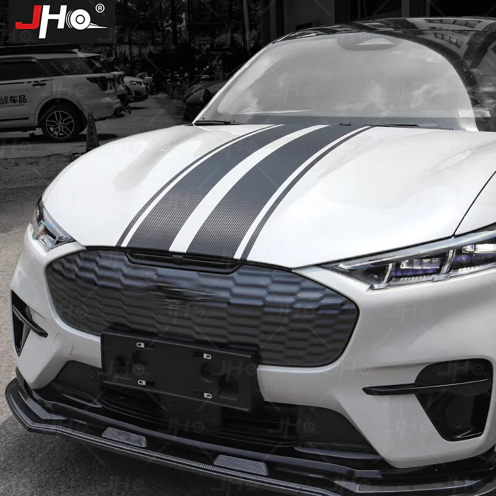Aftermarket Ford Mustang Mach-E Hood & Body Stripe Decal Kit – 3D Carbon Fiber V