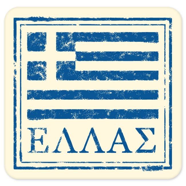 Greece Hellas travel car bumper window suitcase sticker 4" x 4"