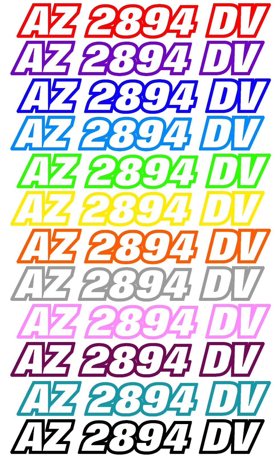 BOAT PWC JET SKI SEA DOO CUSTOM REGISTRATION HULL ID NUMBER DECAL STICKER 2 PACK