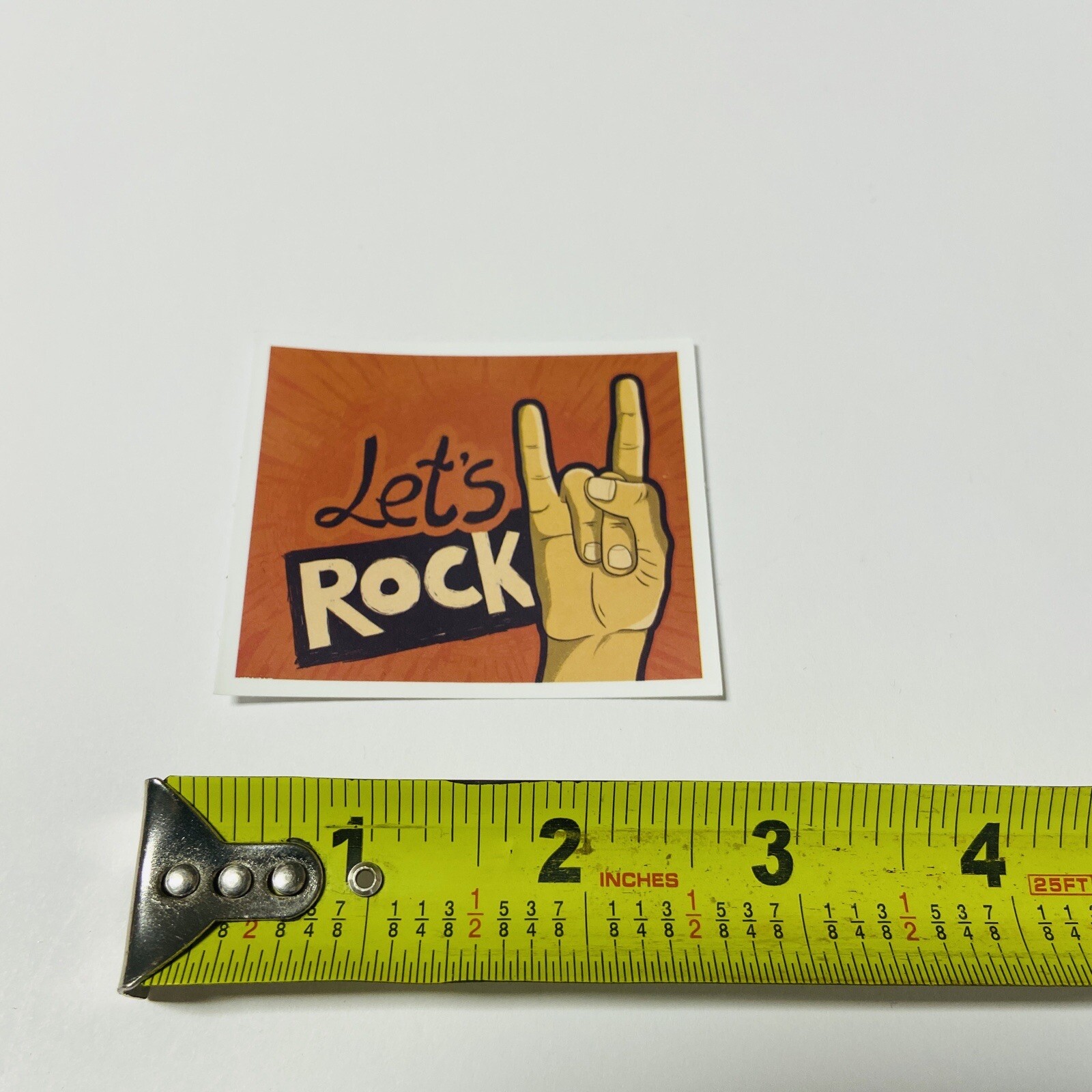 Let’s Rock Rock On Devil Horns Symbol Decal Sticker Rectangle 2 1/2” NEW!