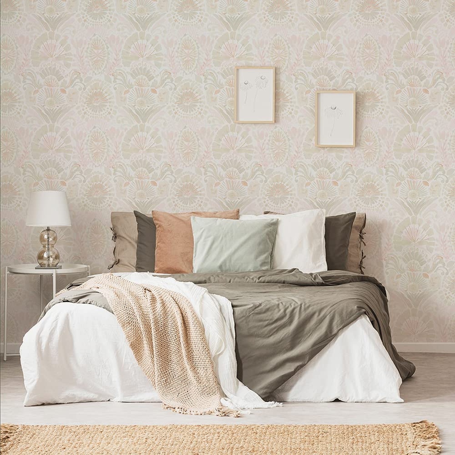 Tempaper Pink Bohemia Damask Removable Peel and Stick Boho Wallpaper, 20.5 in…