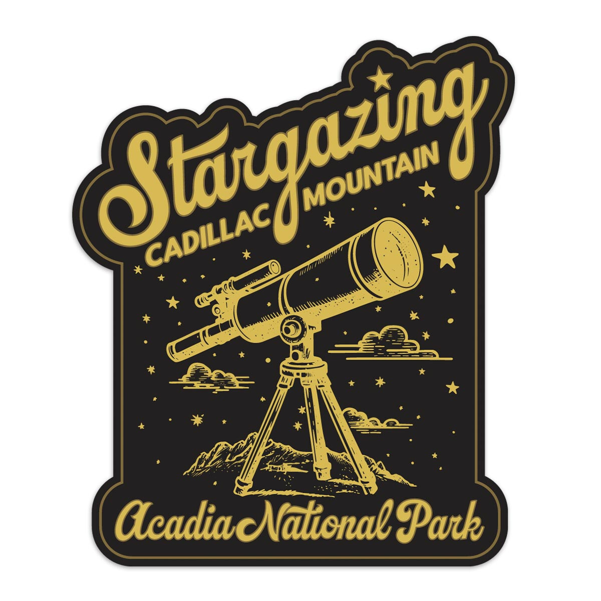 Cadillac Mountain Stargazing Acadia Die Cut Sticker